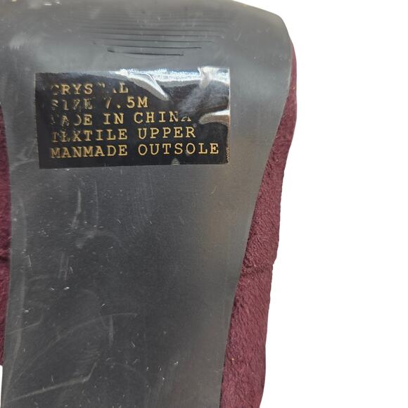 Coconuts Women's 7,5 Boot Maroon Shoe 4 Inch High Heel Open Toe Zipper - Picture 8 of 9